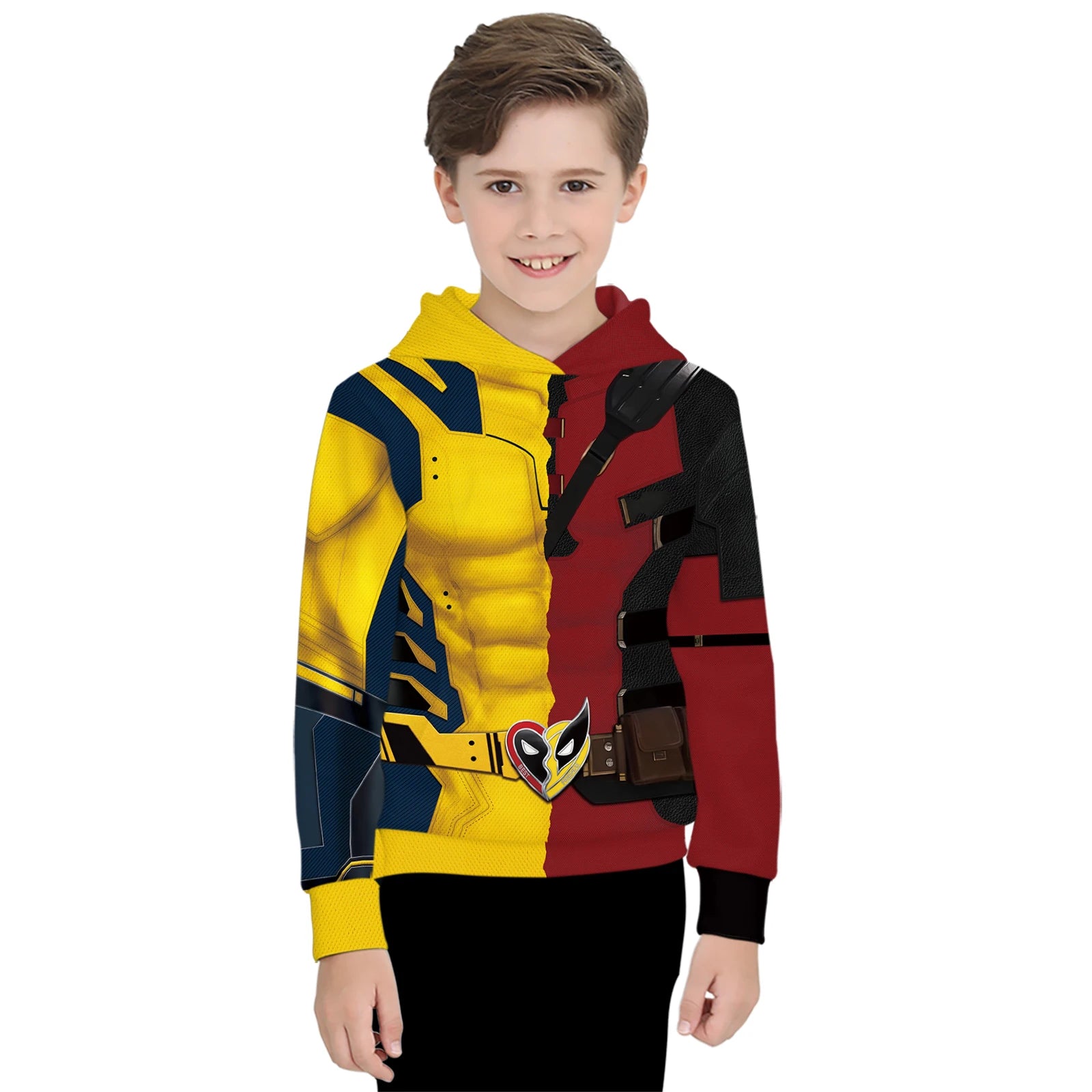 [You'Re My Secret] Kids Superhero Cosplay Deadpool Wolverine Boys Hoodies Halloween Jacket Howlett Party Children Streetwear Top