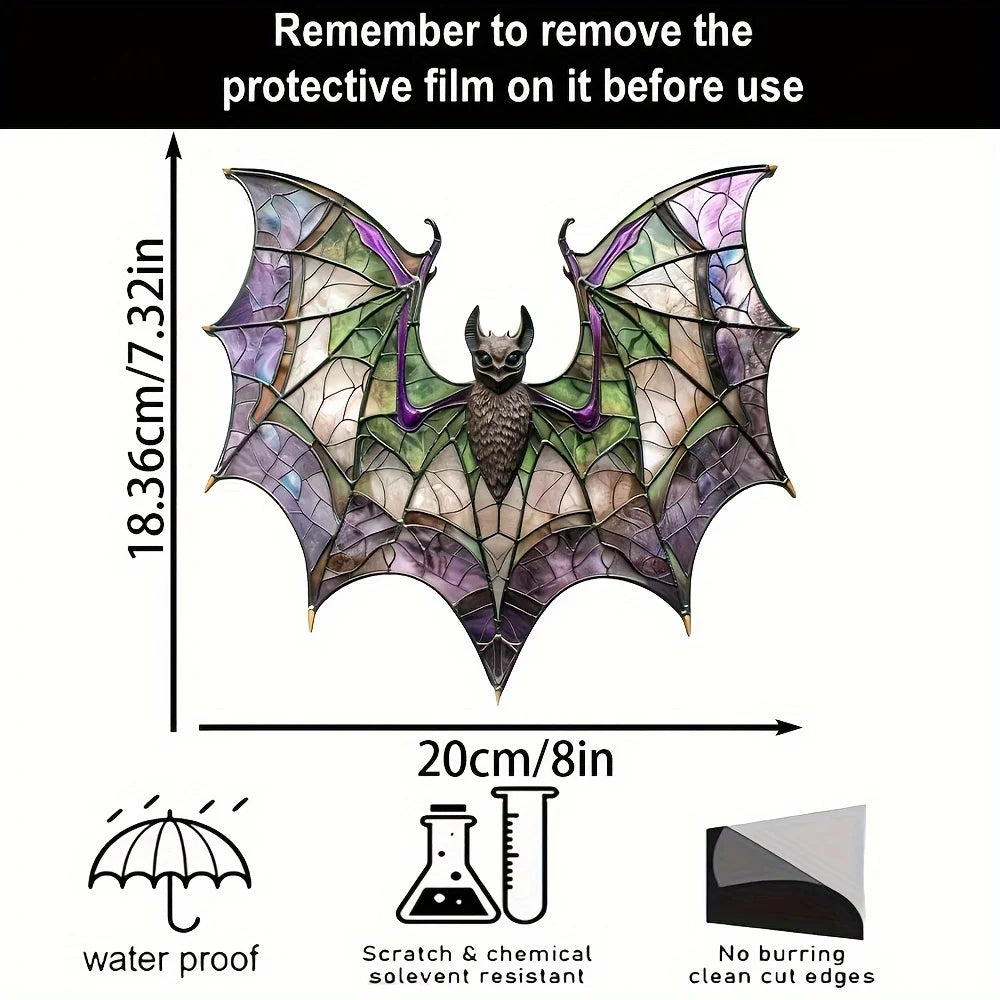 Contemporary Acrylic Bat Suncatcher Halloween Decor Home Wall Art Wreath Centerpiece Accessory