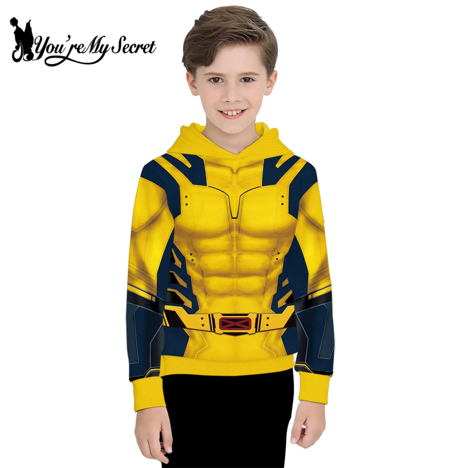 [You'Re My Secret] Kids Superhero Cosplay Deadpool Wolverine Boys Hoodies Halloween Jacket Howlett Party Children Streetwear Top