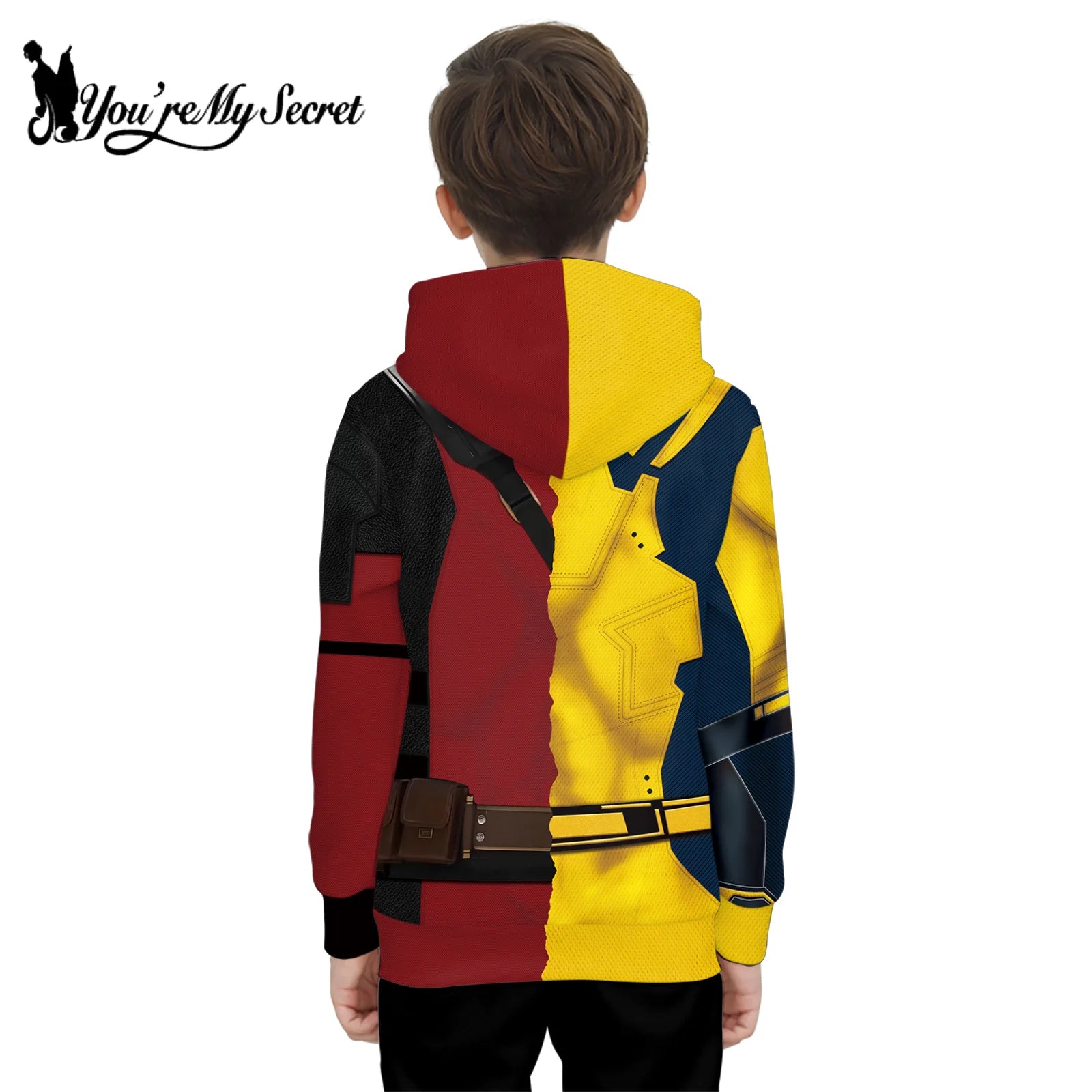 [You'Re My Secret] Kids Superhero Cosplay Deadpool Wolverine Boys Hoodies Halloween Jacket Howlett Party Children Streetwear Top